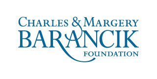 A blue logo of the charles and margaret arance foundation.