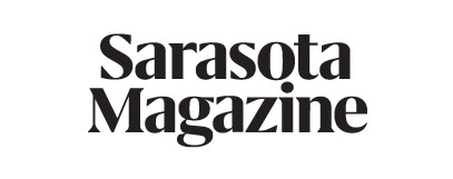 A black and white image of the sarasota magazine logo.